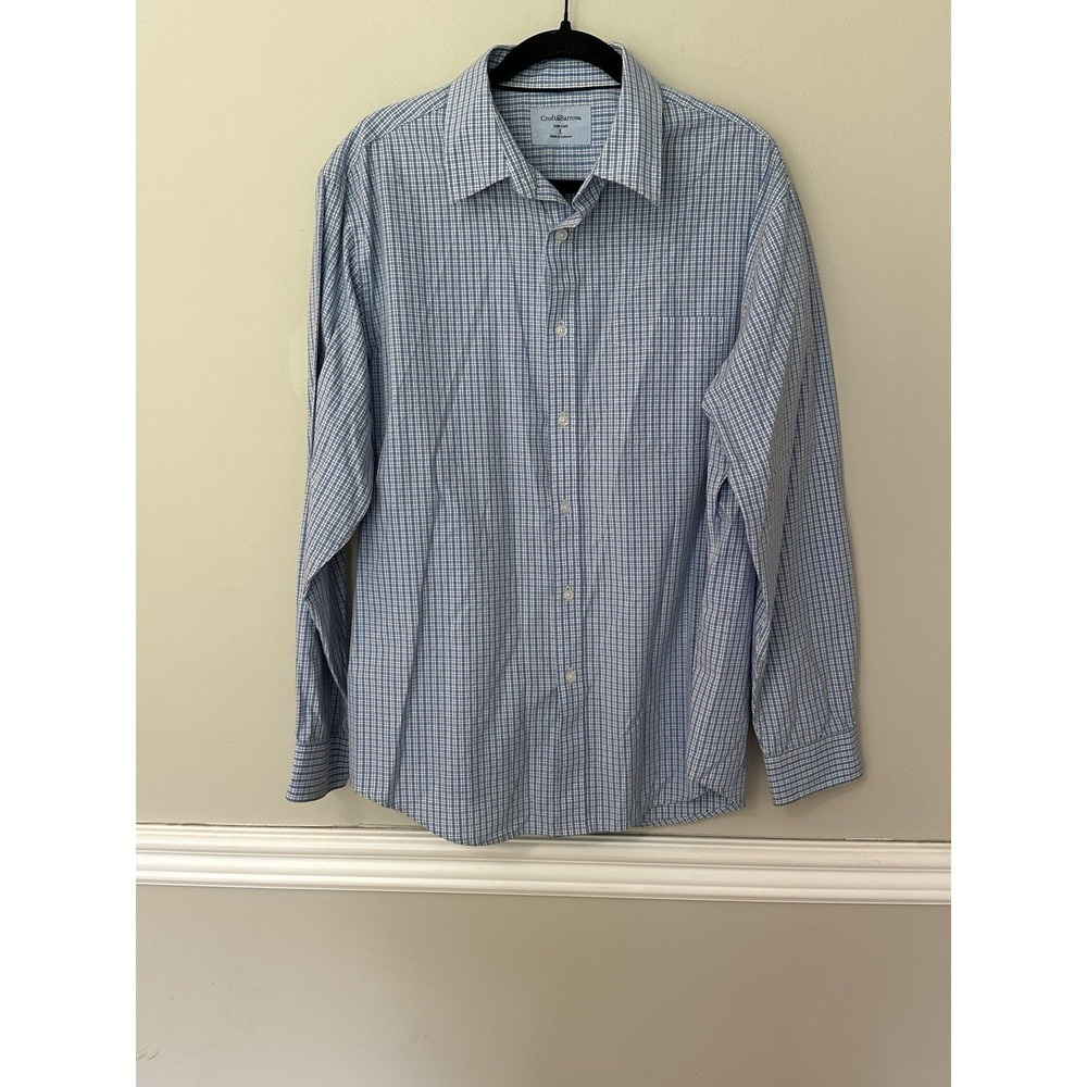 Croft & Barrow Men's Dress Shirt Long-Sleeve Classic Fit Easy Care Size Large‎